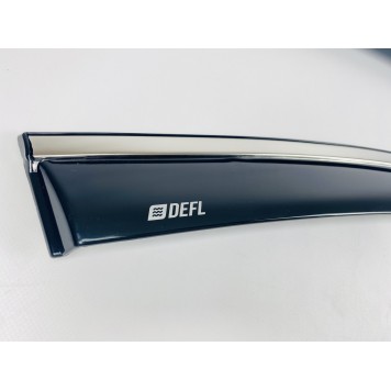 Дефлекторы окон Ford Focus 2011-2019 III Sedan/HB с нерж. хром полоской-3